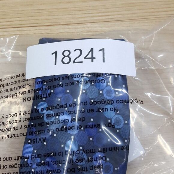 PERRY ELLIS Mens Neck Tie Navy Blue Geometric Circle Micro Dot Modern Classic - Picture 6 of 6